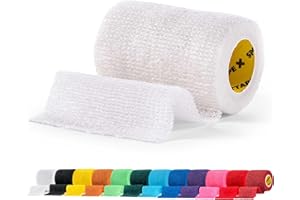 SPORTTAPE Self-Adhesive Cohesive Bandage, 7.5cm x 4.5m, White - Compression Tape & Vet Wrap for Dogs, Horses, Sports Stretch Tape for Football, Ankles, Joints, Wrists and Sock Tape - Single Roll