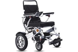 Broobey Elektrische Rollstühle für Erwachsene mit 2 * 10Ah Batterien, Leichte Elektrorollstuhl, Tragbarer Elektrische Rollstuhlstütze für Senioren, 30+ km Lange Reichweite, unterstützt 150 kg