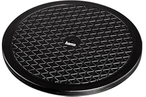 Hama Plateau universel Hama rond (25,5 cm, taille S, poids supporté 60 kg (idéal pour TV, enceintes, écrans, appareils de cuisine) Noir