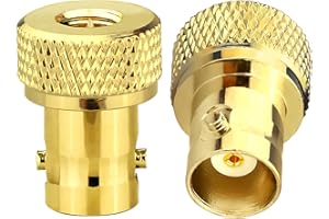 TUOLNK SMA-Stecker auf BNC-Buchse HF-Koax-Anschluss für Funkgerät Walkie Talkie HF-Koaxialadapter BNC auf SMA-Koax-Adapter 2er-Set vergoldet Gold