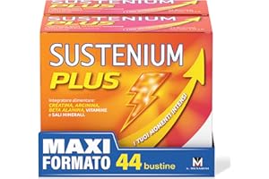 Sustenium Plus - lntegratore energizzante a base di uno specifico complesso di aminoacidi, vitamine e minerali. Per la tua energia fisica e mentale. Bipack 44 bustine
