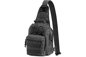 Idefair Bolsa de pecho táctica, militar Sling Molle Bolso de hombro Mochila de pecho Ligero Sling Messenger Pack Mini bolsa de camping para deportes al aire libre Senderismo Trekking