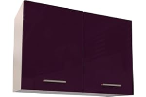 Berlioz Creations Alto Mobile da Cucina 2 Porte, Pannelli di Particelle, Melanzana, 80 x 33,3 x 55,4 cm