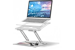 Weiope Soporte Portatil,Plegable Ventilado Laptop Stand,Aluminio Elevador Portatil con Ergonómico Altura Ajustable para Todas Las Laptop 11-17" MacBook/Ordenador Portátil/Notebook/DELL