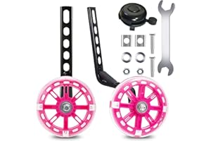 SUNSHINE SMILE Roues de Support pour Vélo d'Enfant, Stabilisateurs Réglables, Roulette Auxiliaire, Roues d'Entraînement pour Enfants