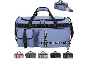 AUNGKWANG Reisetasche Damen Herren, 65L Wasserabweisende Sporttasche, Large Capacity Reise Tasche Gym Bag, mit Schuhfach und Nassfach, für Reisen, Fitness, Sport, Königsblau