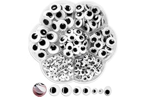 FANGZIDM 400PCS Self Adhesive Wiggle Googly Eyes 5mm -12mm for DIY Scrapbooking Toys Accessories