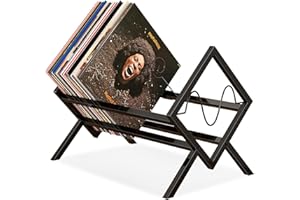Savieva Vinyl Record Storage Holder - 12 Inch 70 Album Holder Display Stand，Book and Record Album Storage for Office Home Decoration