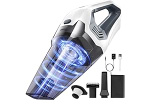 Portutif Cordless Handheld Vacuum Cleaner, 9000PA Powerful Suction 20-25Mins Long Runtime Rechargeable Hand Vacuum, HEPA Filter with Quick Charge, Lightweight for Car Carpet Stairs Pet Hair Cleaning