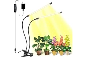 bseah Grow Light Plant Light Indoor Plants, Full Spectrum Clip Plant Growing Lamp, 10-Level Dimmable, Auto On Off Timing 3 9 12Hrs (Yello)
