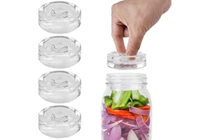 ABAOBAO Juego de 4 pesos de fermentación de vidrio con asas de fácil agarre para chucrut kimchi pepinillos conservación de conservación de latas de boca ancha