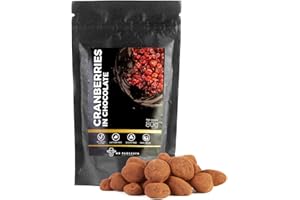 MR FUDGESTO ARTISAN DELICACIES Arándanos Secos Cubiertos de Chocolate para Postre - Dulces Mr Fudgesto - Delicia Premium - Sin Azúcar Añadido - Aperitivo Saludable - Frutos Secos y Frutas Recubiertos de Cacao - Caja de 80g