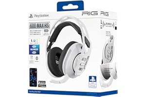 NACON Casque RIG 600 MAX HS ,OFFICIEL PLYSTATION PS5, stéréo sans fil, pour PS5, compatible PS4, PC et mobiles. Double connexion sans fil: RF et Bluetooth permettant une reception console et smartphone