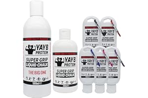 YAYB PROTEIN YOU AT YOUR BEST LIQUID CHALK | 3 SIZES | YAYB Super Grip White Label | PREMIUM GRIP | Weightlifting, Rock Climbing, Bouldering, Gymnastics, Pole, strongman, yoga