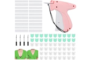 Elepl Schnelles Fixiergerät für Kleidung +150 pcs Bärenschnallen + 1100 Plastiknadeln + 5 Ersatznadeln Quick Clothing Fixer Stitchy Gun Stitchy Pistole Mini Quick Repair Kleidungsstück Nähen (Rosa)