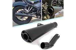 TAZGANTAX Motorcycle Stainless Steel Exhaust Pipe Muffler Tip Tail Link Exhaust Midpipe Full System Muffler Exhaust Pipe Muffler for Ho-nda CMX 500 Rebel 2017 2018 2019 2020 2021 2022