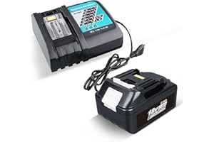 BL1850B 5,5Ah Li-ion Ersatzakku für Makita Akku 18V mit DC18RC 3A Ladegerät für Makita 14.4V-18Volt Akkus Kompatibel mit Makita 14,4V-18V Li-Ion Ersatzakku BL1830 BL1840 BL1850B BL1860B LXT-400