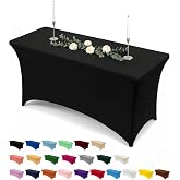 Utopia Kitchen 1 Pack Rectangle Polyester Tablecloths (6 Feet - 72 Inch) Spandex Stretch Table Covers Table Covers for Weddin