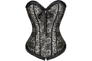 Grebrafan Brocado Corset Bustier Sexy Nupcial Corsés y Lencería Talla Grande