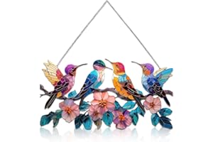 DUGEGAYL Décoration Murale de Jardin extérieur，Clôture de Jardin en Acrylique avec Oiseaux décoratifs extérieurs, Un ajout coloré à Votre Espace extérieur，Chambre à Coucher, Salon ou Accrocher sur Les Plantes