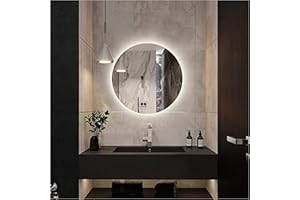 STYLE GLASS Specchio Bagno Led BUBBLE 70 cm, Specchio Rotondo da Parete, Luce Led 4000K, Specchiera Bagno Made in Italy Bordo Filo Lucido Moderno
