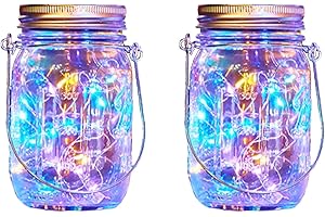 XVZ Lanterna solare per esterni, 2 pezzi di luci solari da giardino, impermeabile, lanterna solare da appendere per terrazze, patio, balcone, tavolo, multicolore