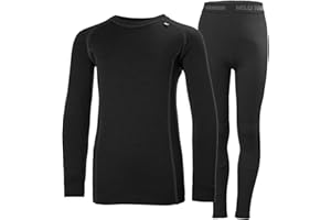 HELLY HANSEN Helly-Hansen Uniseks - Dzieci Lifa Merino Bielizna Termiczna, Czarny, 14 Lat