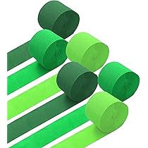 Krepppapier Set Grün Gold 10 Rollen - Partydekoration Hochzeit Geburtstag