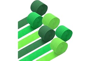 Ainmto 6 Rollen Krepppapier Grün, Kreppbänder, Krepppapier Luftschlangen Dekoration(4.5 cm x 25 m)