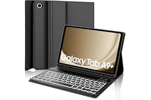 WINCHKING Tastiera per Samsung Galaxy Tab A9 Plus 11", Cover con Tastiera Galaxy Tab A9+, Italiano Bluetooth Retroilluminata Rimovibile Keyboard per Samsung a9 Plus Tablet 2023 11 Pollici, Nero