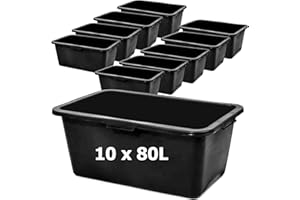 BOTLE Mortar Box - Bandeja para mortero (10 unidades, plástico, 80 L, 78 cm), color marrón