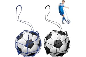 Jeffdad 2 Stück Fußball Kick Trainer Fußballnetz, Kicker Ballnetz Net Tasche Solo Soccer Kick Praxis Trainingshilfe Fußball Rückkehr Trainer Netz für Kinder Jugendliche Erwachsene Kickübungen