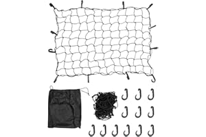 DEDC Car Cargo Net, Luggage Net Adjustable Elastic Organizer Net, Nylon Trunk Storage Net, Universal Fit for Car Boot Vehicle Van SUV Trunk Bed,Snowmobile