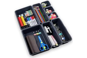 TAIMEIMAO Organizador de Cajón Plástico,8 piezas Organizador de Cajones,Apilables Almacenamiento para Cajones para Armario Escritorio,Cocina