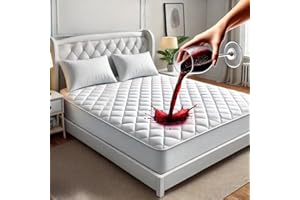 PLANETOID Quilted Waterproof Mattress Protector King Size with Extra Deep Fitted Sheet protects against Anti Allergy perfect Breathable Mattress bed Protectors & Toppers Pad Cover (152 x 200 + 40cm)