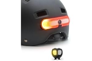 Overade Innovation Française - Éclairage Turn Pour Casque Vélo Et Trottinette, Rouge Avec Clignotants Droit-Gauche, Télécommande Oximote Incluse, Fonction Feu Stop En Option.