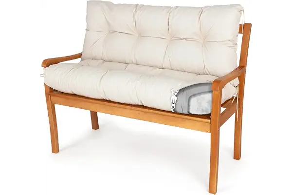 Spatium Cojines para Bancos Asiento + Respaldo Funda desenfundable, Impermeable 30 tamaños para Elegir de 7 Colores(100 x 100 x 10cm Beige)
