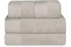 MERCURY TEXTIL- Juego 4 Toallas de 500gsm 100% Algodón, 2 de Baño y 2 de Manos, Suaves, Resistentes y Absorbentes. (Arena)