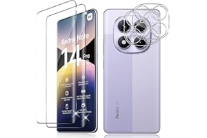 Vanrain Schutzfolie für Panzerglas für Xiaomi Redmi Note 14 Pro 5G/POCO X7 5G, 2+2 Stück 3D Gebogenes Schutzglas und Kameraschutz, 9H Härte Displayschutz HD Klar Anti-Kratze