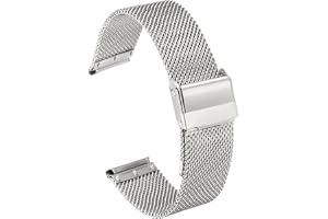 QUARKZMAN Klockarmband, meshklockarmband med spänne, snabbkoppling justerbart vintage ersättningsarmband för smartklocka, uni