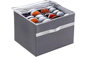 SYNTAXHO Shoe Storage Box Organiser - Fit 16 Pairs Dustproof Space Saver Easily Assemble Clear Lid Shoe Racks Storage with Handle for Closet