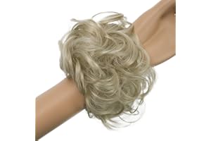 ‎CAISHA CAISHA Haarteil Haargummi Hochsteckfrisuren Brautfrisuren Voluminös Gelockt Unordentlich Dutt Kunstfaser DM15cm Blond G11A