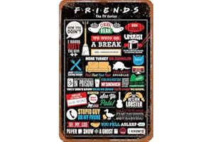 Cimily Friends TV Show Infographic Étain rétro Signe Vintage Affiche Plaque Murale décor pour Bar café Jardin Chambre Bureau hôtel 20X30 cm