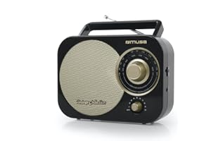 Muse M-055 RB - Radio (Portátil, Analógica, FM,MW, 88-108 MHz, Negro, Oro, Monótono)