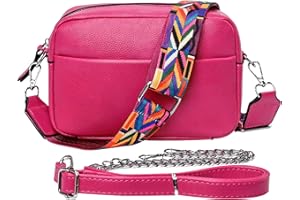 Cckuu Crossbody Bag for Women, Small Women's Leather Cross-body Bags Crossbody Camera Bag Handbag Shoulder Bag Purse&2 Shoulder Straps