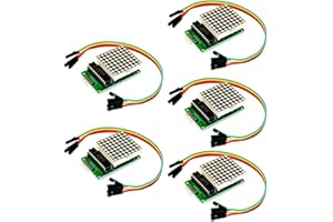 AZDelivery 5X MAX7219 8x8 1 Module d'affichage à Del MCU à Matrice de Points 8x8 Compatible avec Arduino et Raspberry Pi y Compris Un eBook