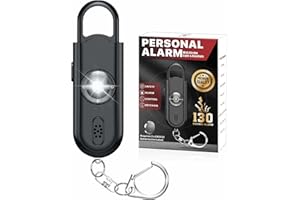 Naiicute Taschenalarm Sirenen Schlüsselanhänger für Frauen, Persönlicher Alarm mit Stroboskop LED Blitzlicht-Signal, Taschenlampe, Schrillalarm, Pfeife Panik Notfallalarm, Pfefferspray ko-Spray Ersatz