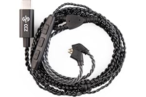 EZ EAR CCZ Melody Cavo IEM originale, nel cavo di aggiornamento del monitoraggio a orecchie TFZ Cavo auricolari per KBEAR KS1 KS2 Lark Robin CCZ Coffee Bean Warrior (con microfono, TYPE-C)