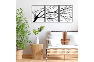 Luccyle Metallo Ramo Decorazione Della Parete, Albero Metallo Wall Art 3 Pezzi Set, Albero Wall Art Decor per Casa Giardino Soggiorno Decorazioni (15.7x11.8inch)