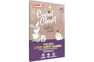 Rosewood Cupid & Comet Luxury Veggie Burst Advent Calendar for Small Animals – Variety of Natural Flavours, Rich in Hay, Grasses and Vegetables, 24 Treats for Hamsters, Rabbits, Guinea Pigs (120g)